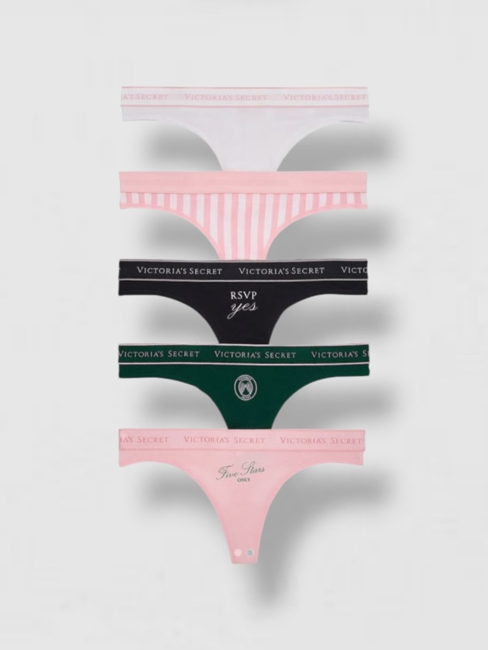Victoria’s Secret 5pk Thong Panties Lot of 5 XL New